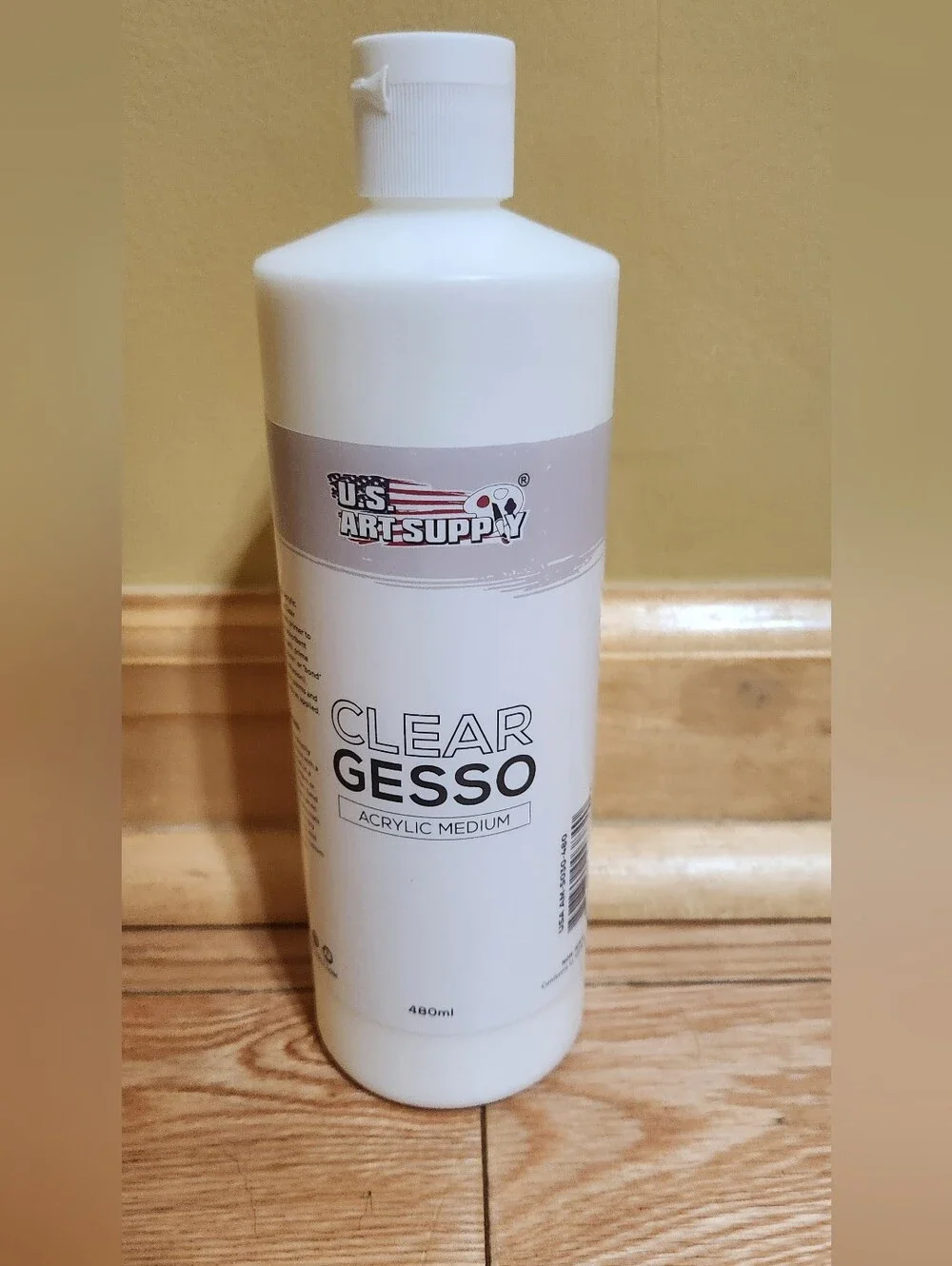 U.S. Art Supply Clear Gesso Primer for Oil & Acrylic Painting